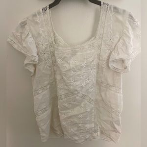 LOVESHACKFANCY WHITE LACE TOP
